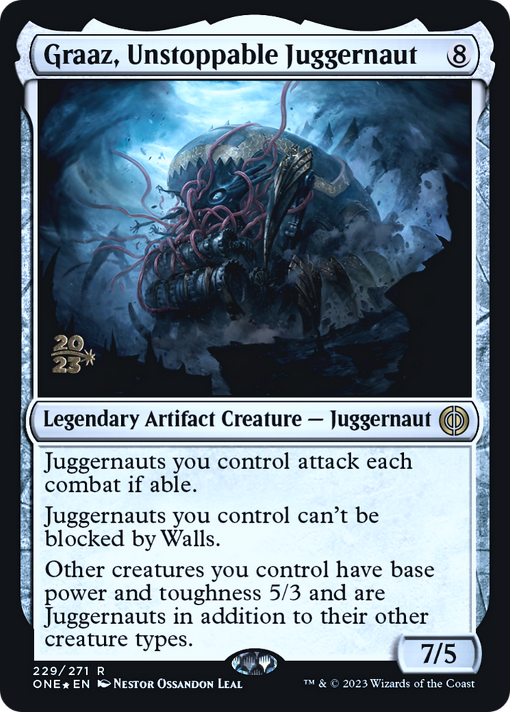 Graaz, Unstoppable Juggernaut [Phyrexia: All Will Be One Prerelease Promos] Magic: The Gathering