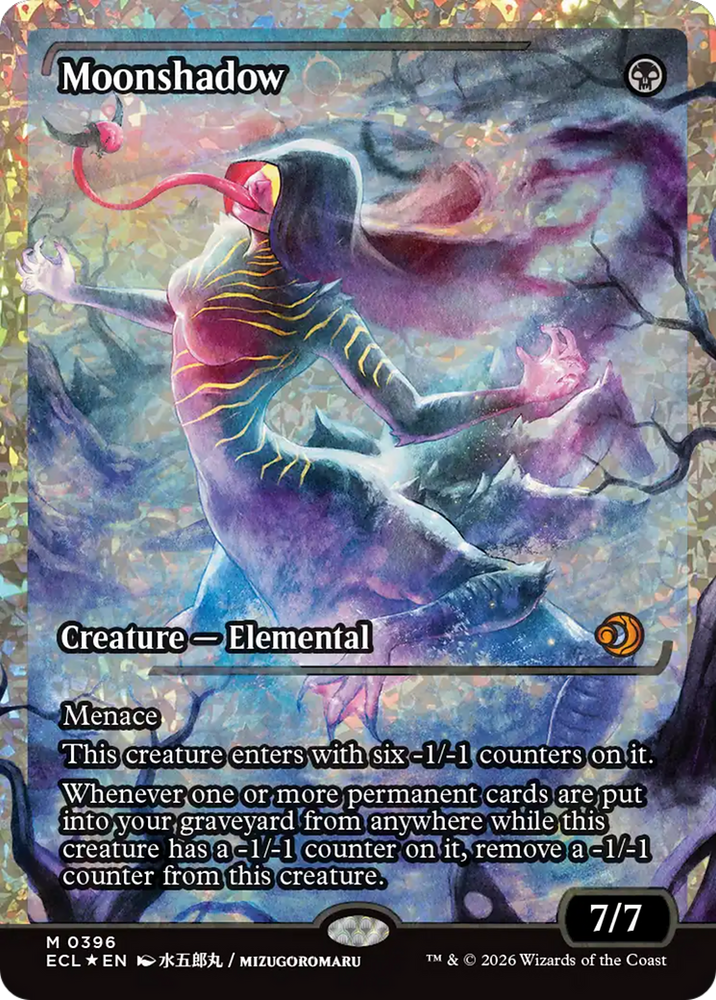 Moonshadow (0396) (Showcase) (Fracture Foil) [Lorwyn Eclipsed] Magic: The Gathering