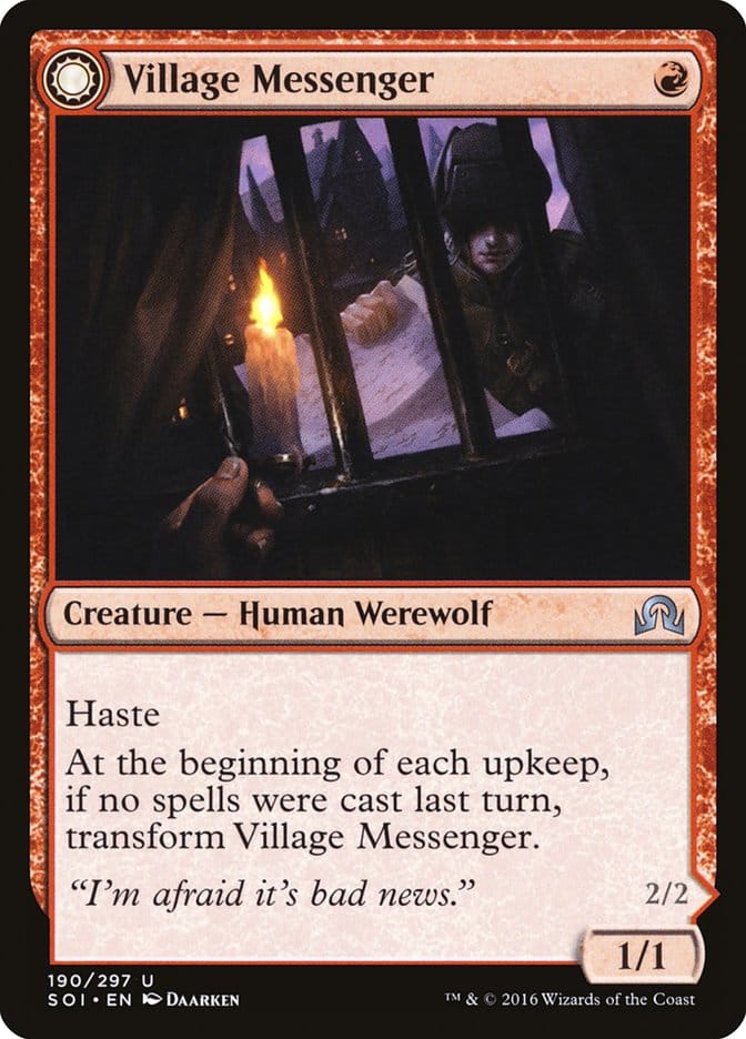 Village Messenger // Moonrise Intruder [Shadows over Innistrad] Magic: The Gathering