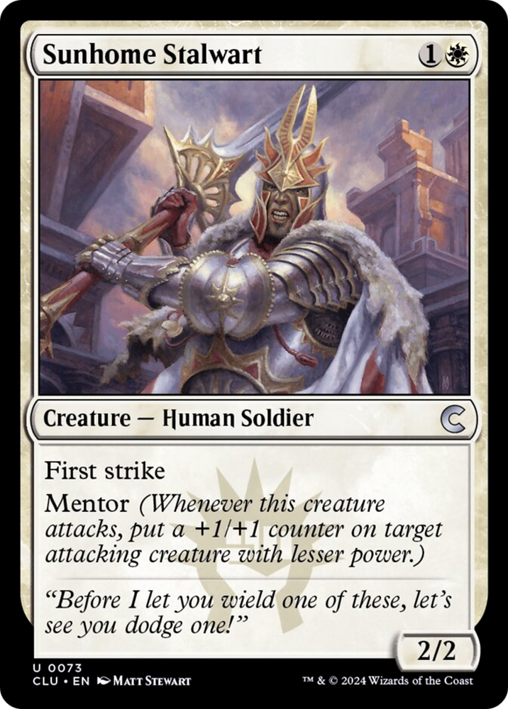 Sunhome Stalwart [Ravnica: Clue Edition] Magic: The Gathering