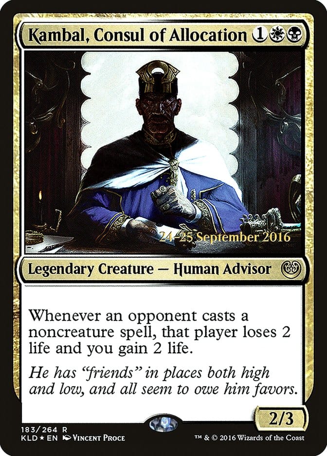 Kambal, Consul of Allocation [Kaladesh Prerelease Promos] Magic: The Gathering