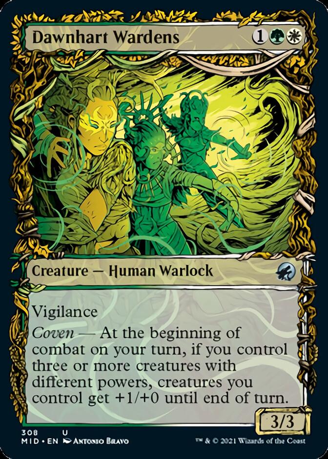 Dawnhart Wardens (Showcase Equinox) [Innistrad: Midnight Hunt] Magic: The Gathering