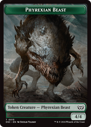 Phyrexian Beast //Manifest Double-Sided Token [Duskmourn: House of Horror Commander Tokens] Magic: The Gathering