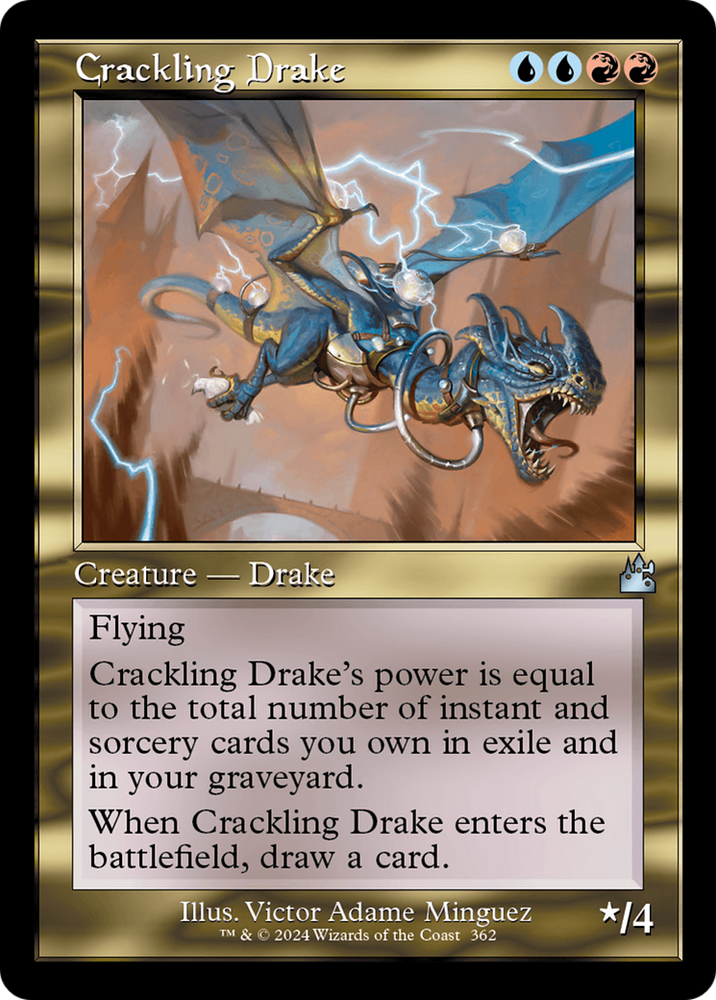 Crackling Drake (Retro Frame) [Ravnica Remastered] Magic: The Gathering