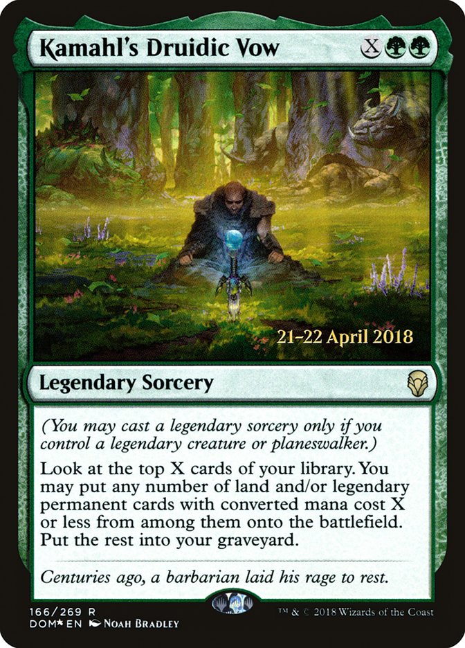 Kamahl's Druidic Vow [Dominaria Prerelease Promos] Magic: The Gathering