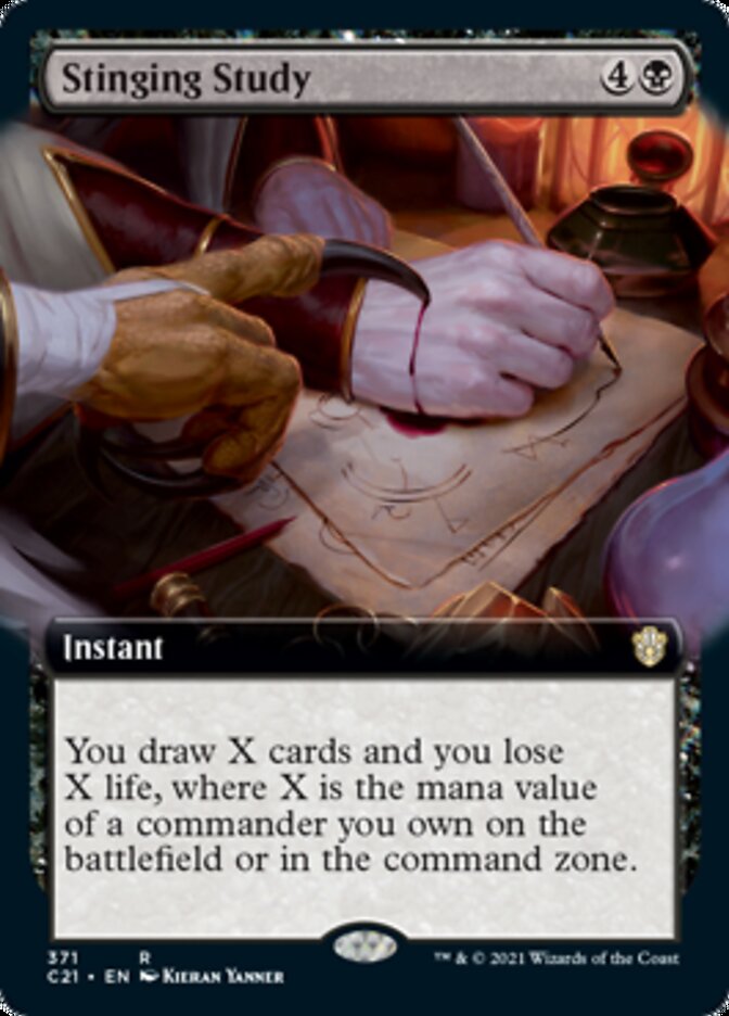 Stinging Study (Extended Art) [Commander 2021] Magic: The Gathering