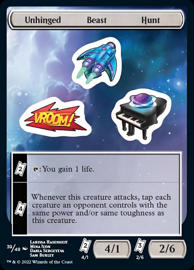 Unhinged Beast Hunt [Unfinity Stickers] Magic: The Gathering
