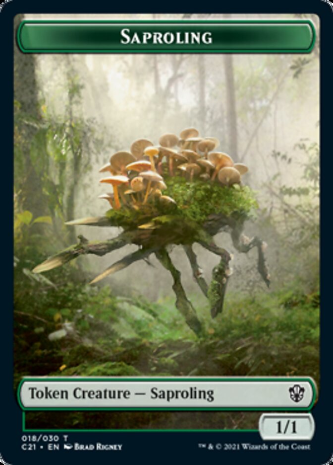 Food // Saproling Double-Sided Token [Commander 2021 Tokens] Magic: The Gathering