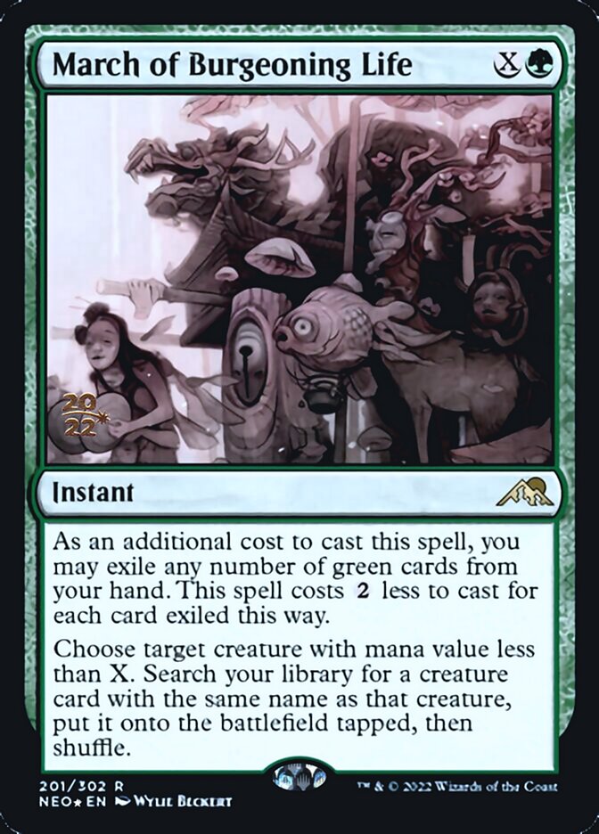 March of Burgeoning Life [Kamigawa: Neon Dynasty Prerelease Promos] Magic: The Gathering