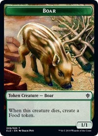 Boar // Food (15) Double-Sided Token [Throne of Eldraine Tokens] Magic: The Gathering