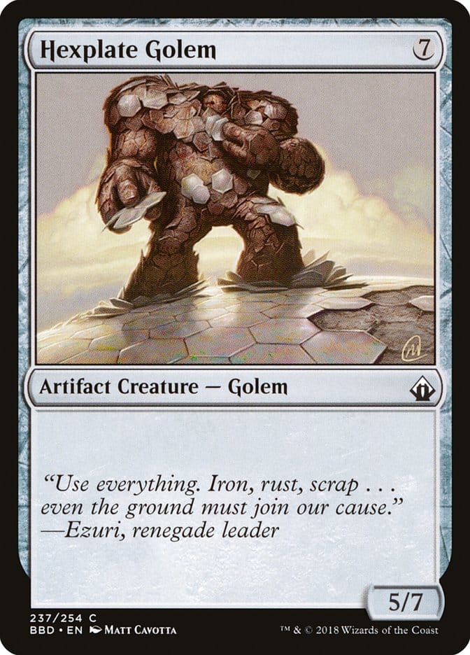 Hexplate Golem [Battlebond] Magic: The Gathering