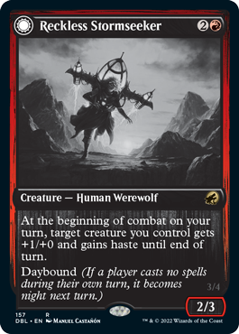 Reckless Stormseeker // Storm-Charged Slasher [Innistrad: Double Feature] Magic: The Gathering