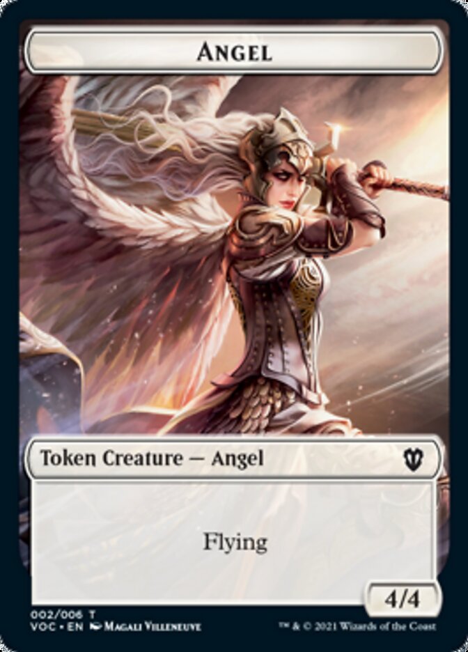 Angel // Clue Double-Sided Token [Innistrad: Crimson Vow Commander Tokens] Magic: The Gathering