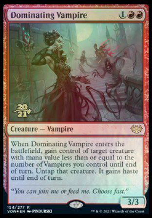 Dominating Vampire [Innistrad: Crimson Vow Prerelease Promos] Magic: The Gathering