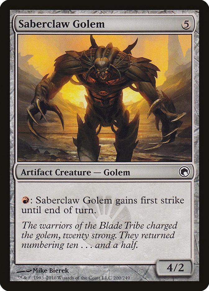 Saberclaw Golem [Scars of Mirrodin] Magic: The Gathering