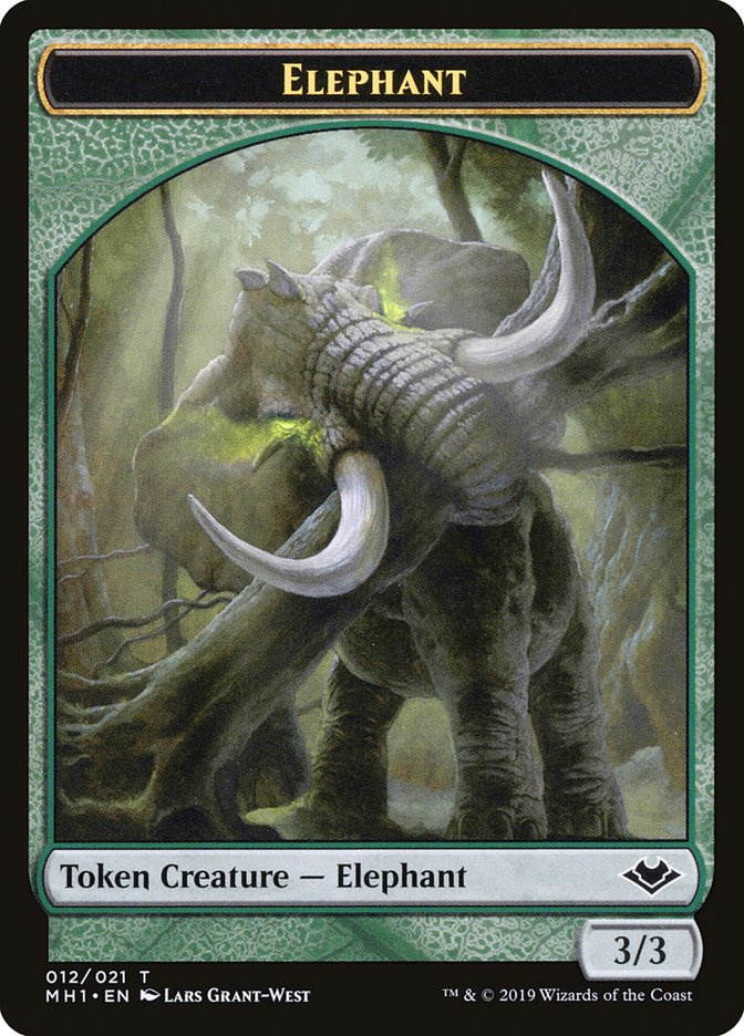 Bird (003) // Elephant (012) Double-Sided Token [Modern Horizons Tokens] Magic: The Gathering