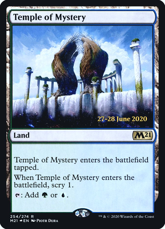 Temple of Mystery [Core Set 2021 Prerelease Promos] Magic: The Gathering