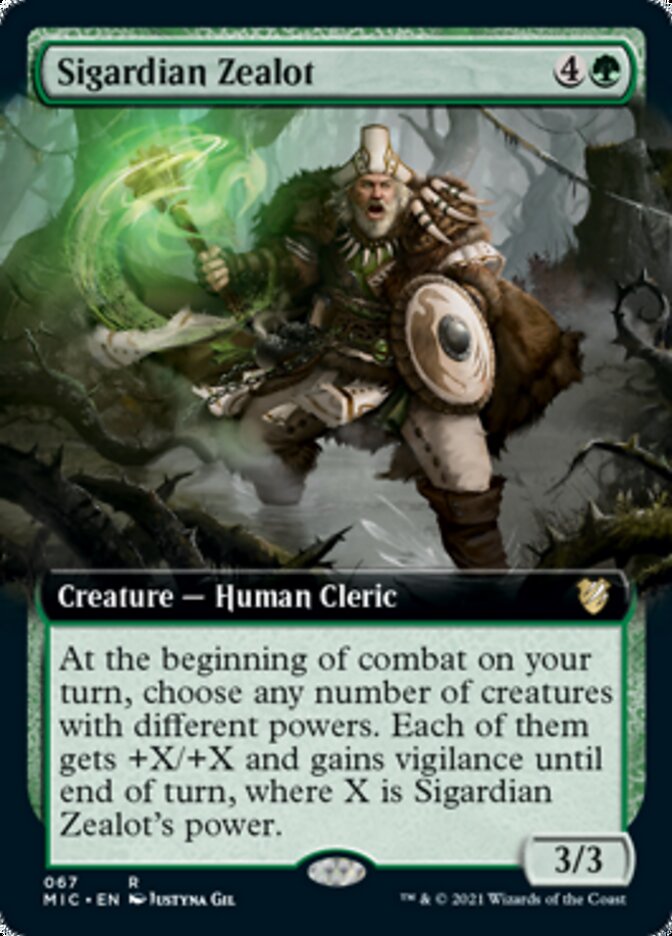 Sigardian Zealot (Extended Art) [Innistrad: Midnight Hunt Commander] Magic: The Gathering