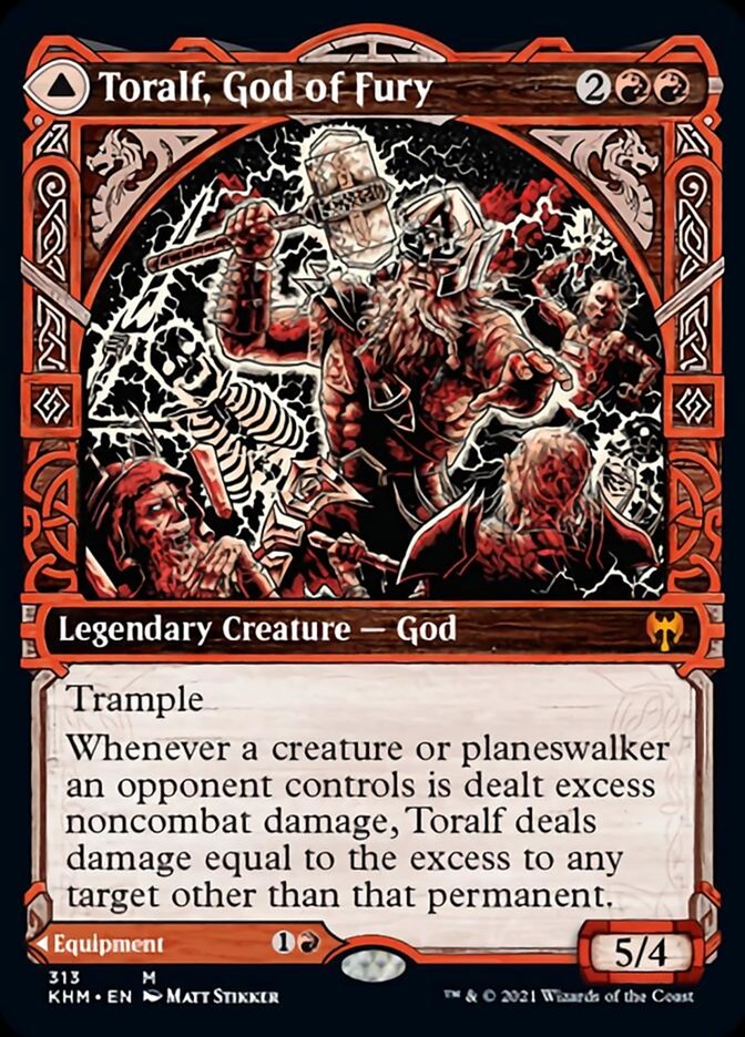 Toralf, God of Fury // Toralf's Hammer (Showcase) [Kaldheim] Magic: The Gathering