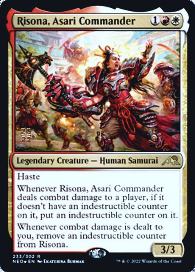 Risona, Asari Commander [Kamigawa: Neon Dynasty Prerelease Promos] Magic: The Gathering