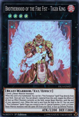 Brotherhood of the Fire Fist - Tiger King [FIGA-EN027] Super Rare - Yugioh Cards For Your TCG Needs!