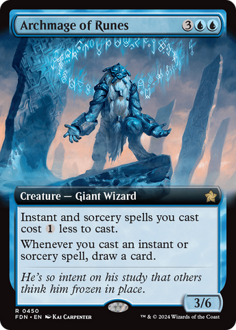 Archmage of Runes (Extended Art) [Foundations] Magic: The Gathering