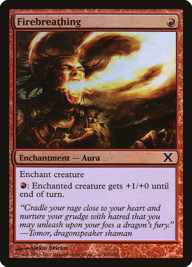 Firebreathing (Premium Foil) [Tenth Edition] Magic: The Gathering