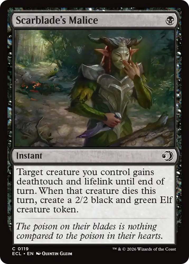 Scarblade's Malice [Lorwyn Eclipsed] Magic: The Gathering