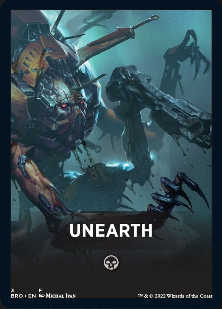 Unearth Theme Card [The Brothers' War Tokens] Magic: The Gathering
