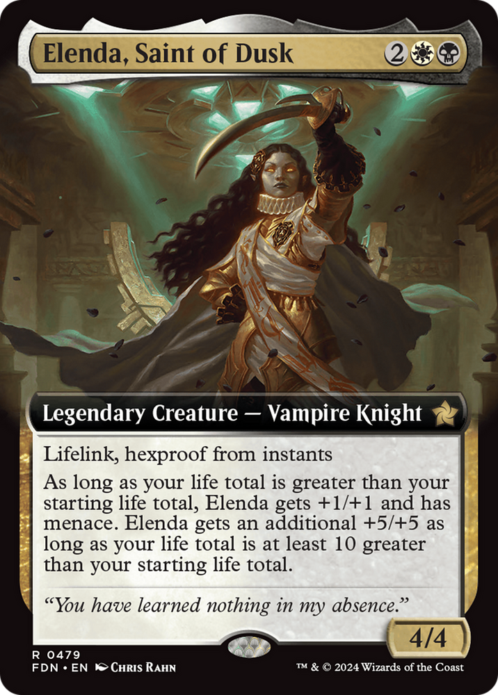 Elenda, Saint of Dusk (Extended Art) [Foundations] Magic: The Gathering