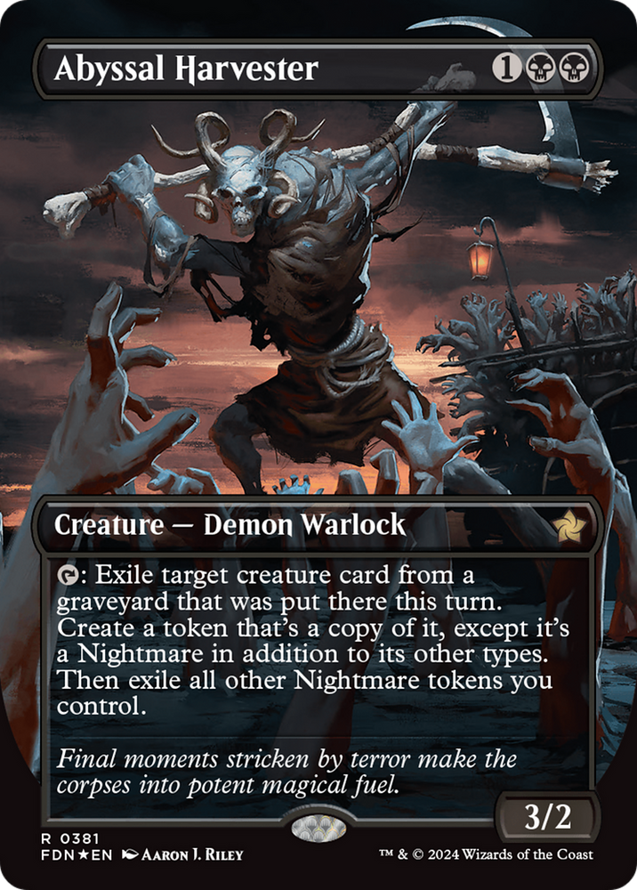 Abyssal Harvester (Borderless) (Mana Foil) [Foundations] Magic: The Gathering