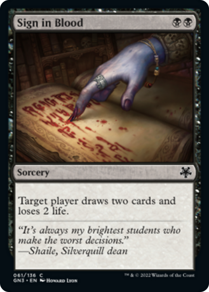 Sign in Blood [Game Night: Free-for-All] Magic: The Gathering