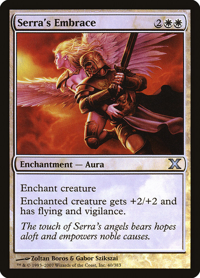 Serra's Embrace (Premium Foil) [Tenth Edition] Magic: The Gathering
