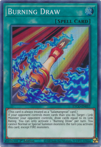 Burning Draw [ETCO-EN057] Super Rare - Yugioh Cards For Your TCG Needs!