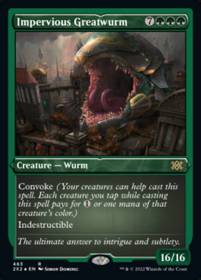 Impervious Greatwurm (Foil Etched) [Double Masters 2022] Magic: The Gathering