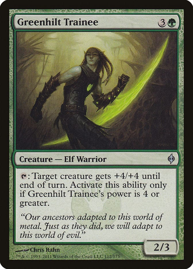 Greenhilt Trainee [New Phyrexia] Magic: The Gathering