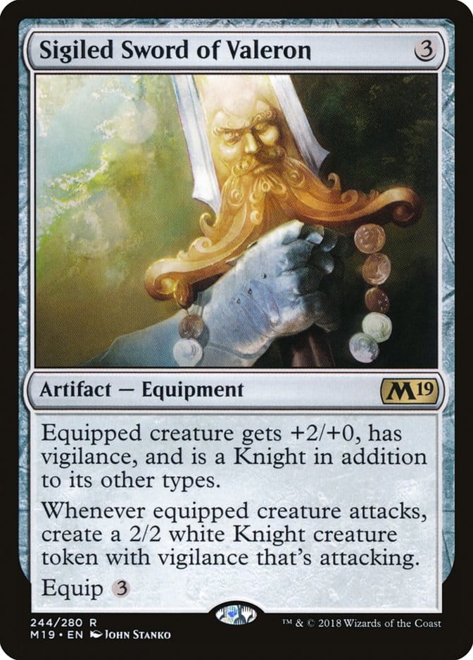 Sigiled Sword of Valeron [Core Set 2019] Magic: The Gathering