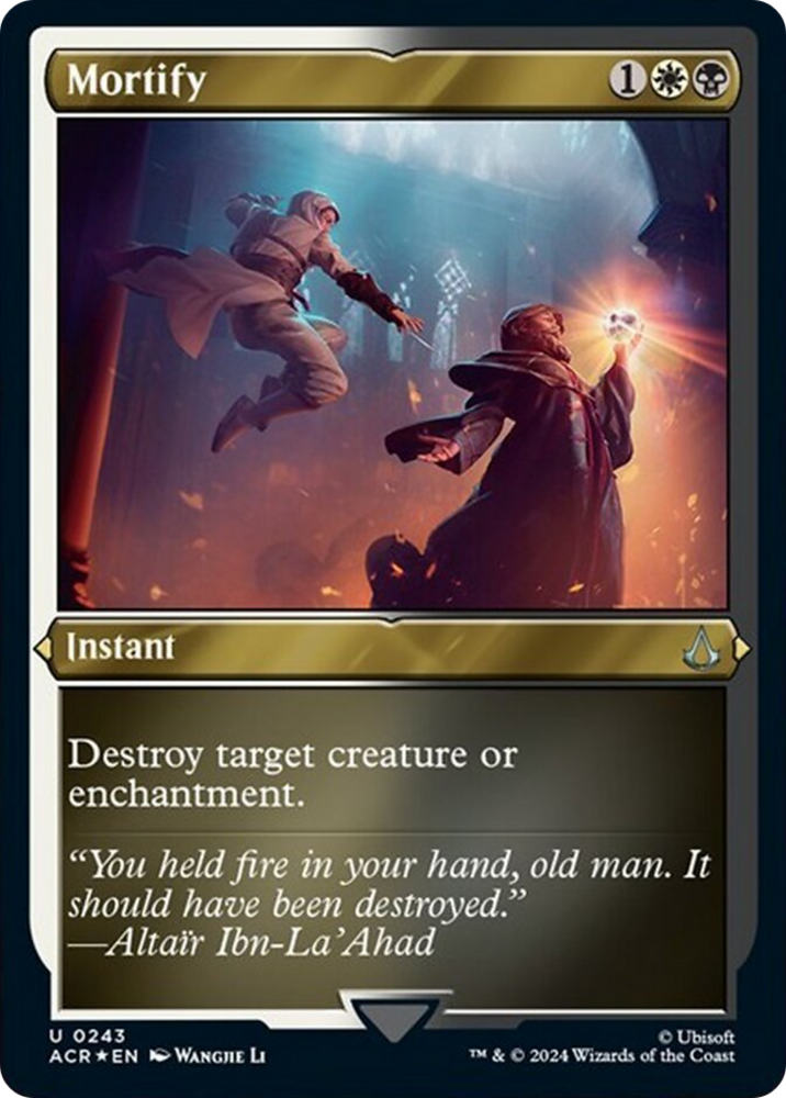 Mortify (Foil Etched) [Assassin's Creed] Magic: The Gathering
