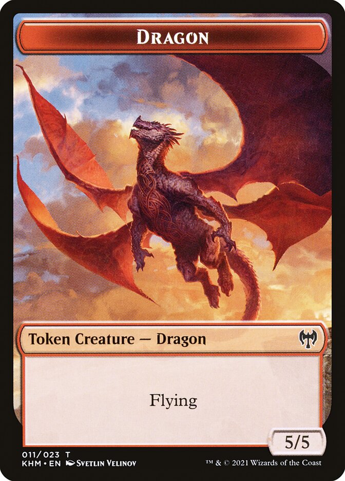 Treasure // Dragon Double-Sided Token [Kaldheim Tokens] Magic: The Gathering