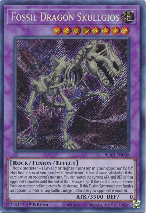 Fossil Dragon Skullgios [BLAR-EN009] Secret Rare - Yugioh Cards For Your TCG Needs!