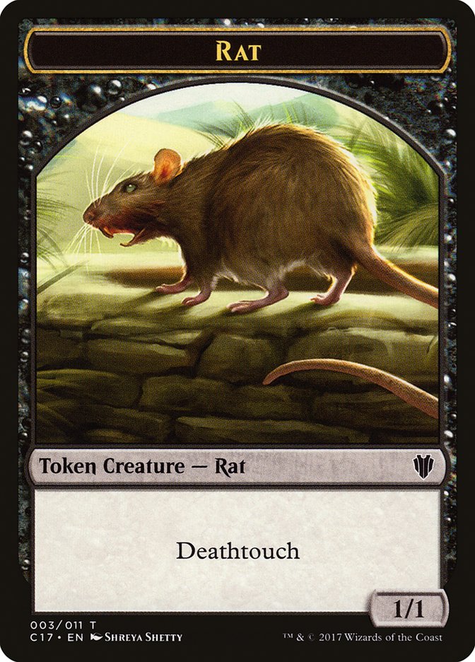 Rat Token [Commander 2017 Tokens] Magic: The Gathering
