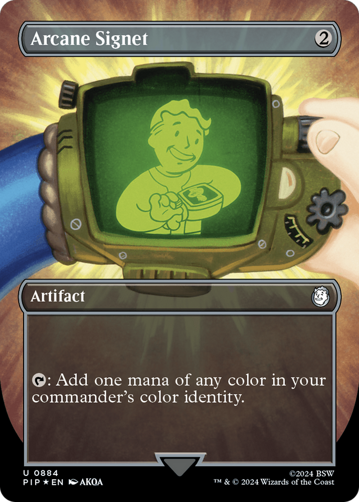 Arcane Signet (Borderless) (Surge Foil) [Fallout] Magic: The Gathering
