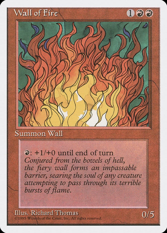 Wall of Fire [Fourth Edition] Magic: The Gathering
