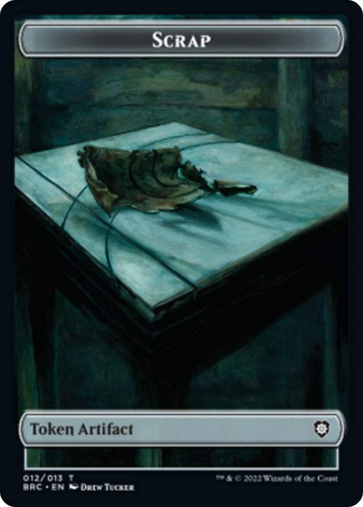Scrap // Phyrexian Myr Double-Sided Token [The Brothers' War Commander Tokens] Magic: The Gathering