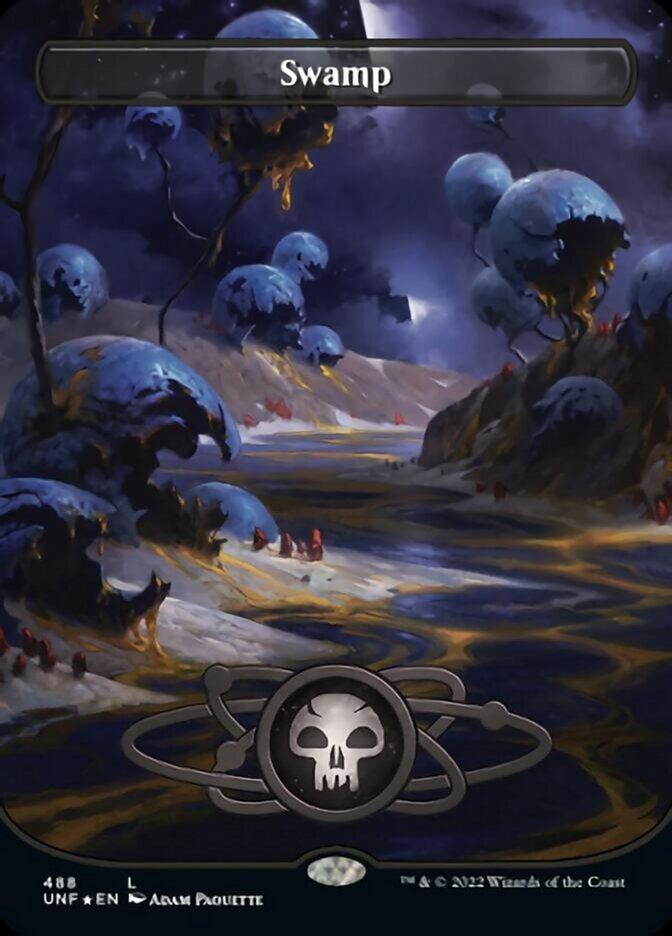 Swamp (488) (Planetary Space-ic Land) (Galaxy Foil) [Unfinity] Magic: The Gathering