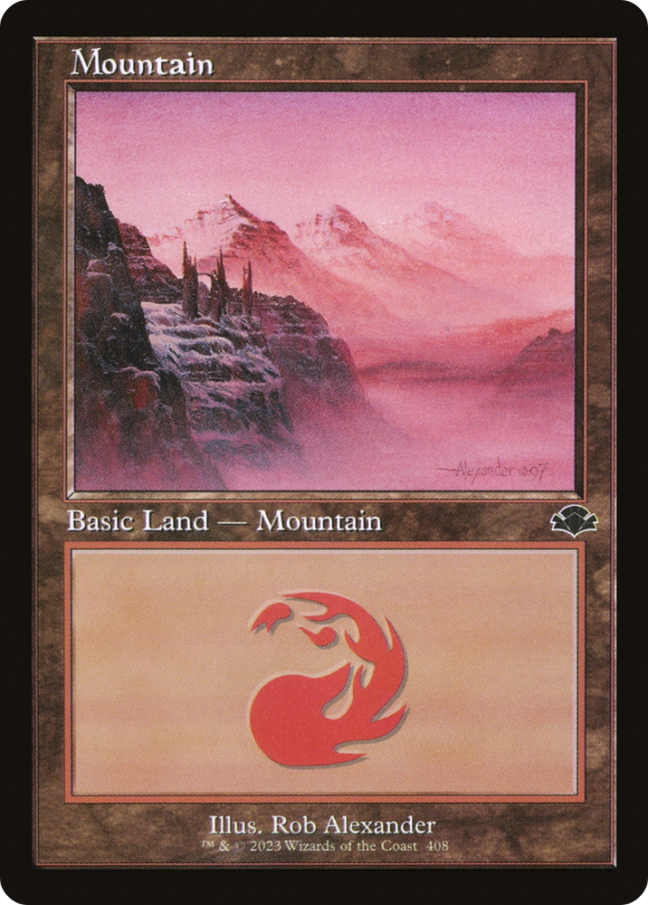Mountain (408) (Retro) [Dominaria Remastered] Magic: The Gathering