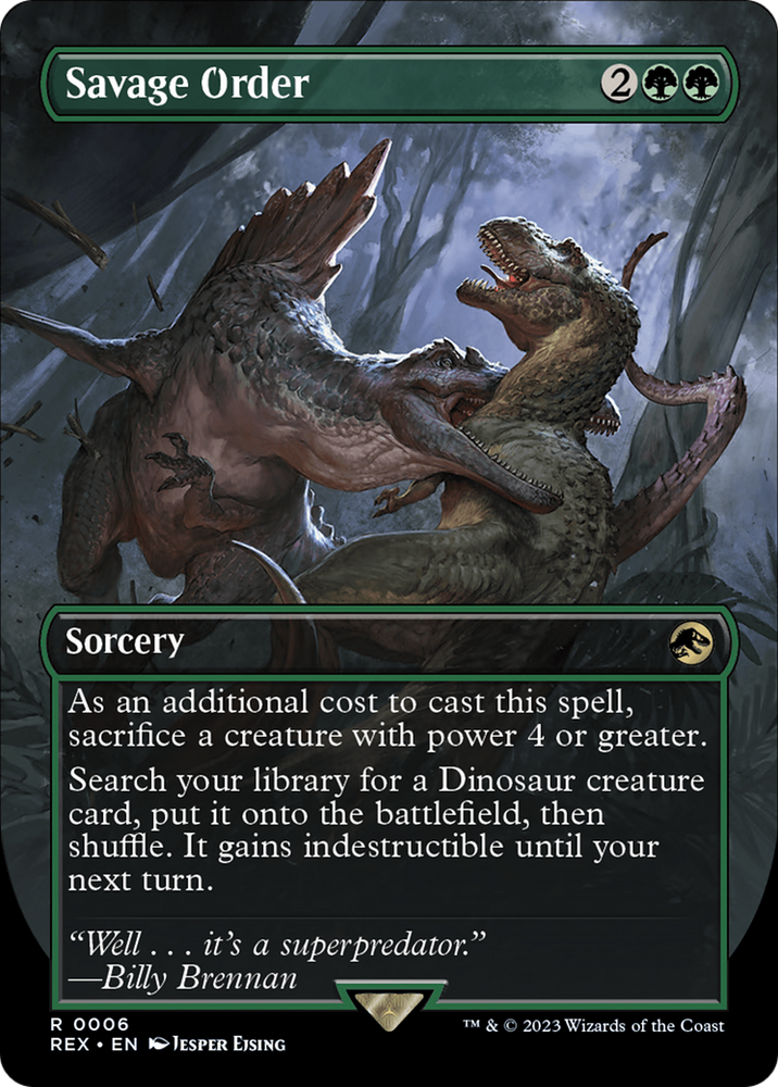 Savage Order (Borderless) [Jurassic World Collection] Magic: The Gathering
