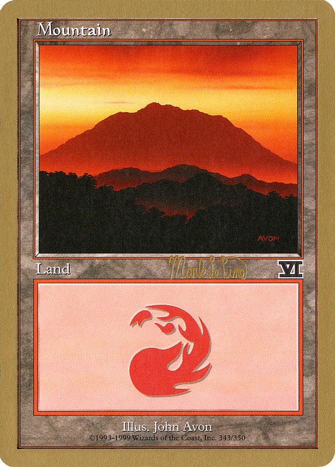 Mountain (mlp346a) (Mark Le Pine) [World Championship Decks 1999] Magic: The Gathering