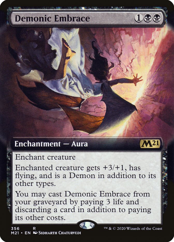 Demonic Embrace (Extended Art) [Core Set 2021] Magic: The Gathering