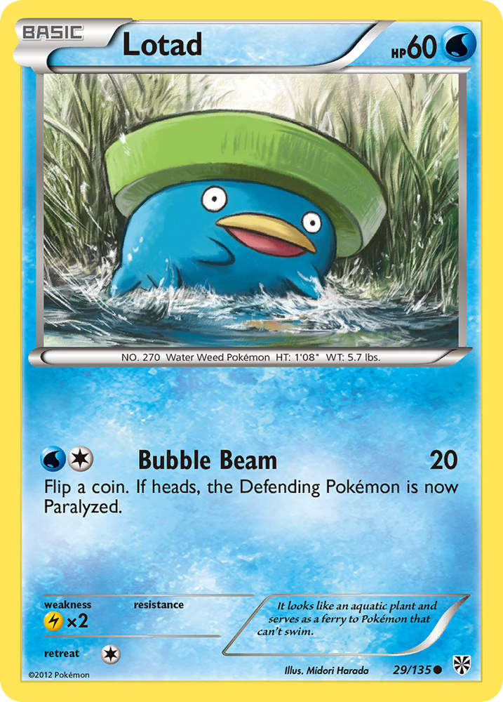 Lotad (29/135) [Black & White: Plasma Storm] Pokémon